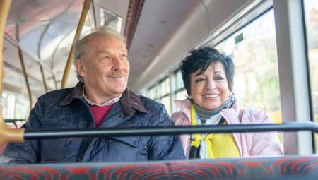 Older couple on the bus